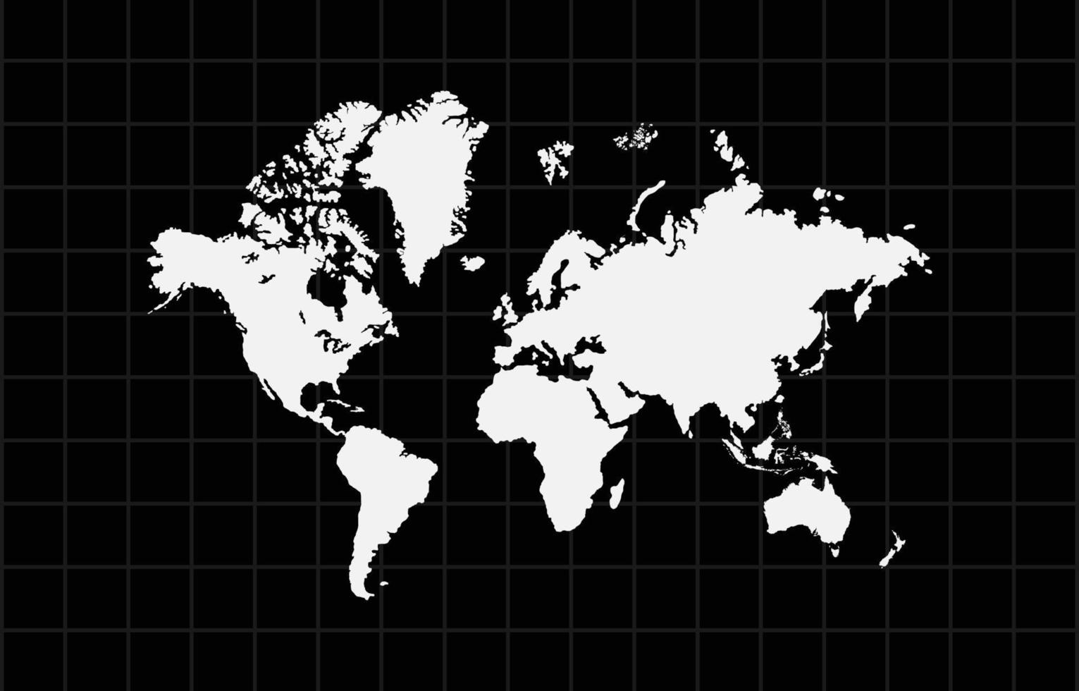 Schwarz-Weiß-Weltkarte vektor
