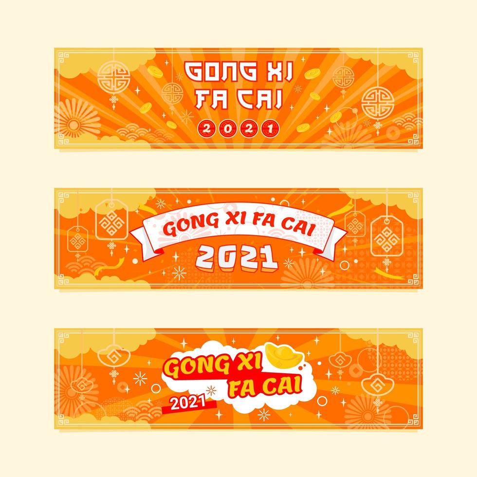 gong xi fa cai festival banner vektor