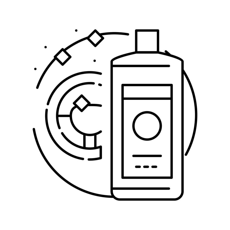 plast rengöringsmedel rengöringsmedel linje ikon vektor illustration