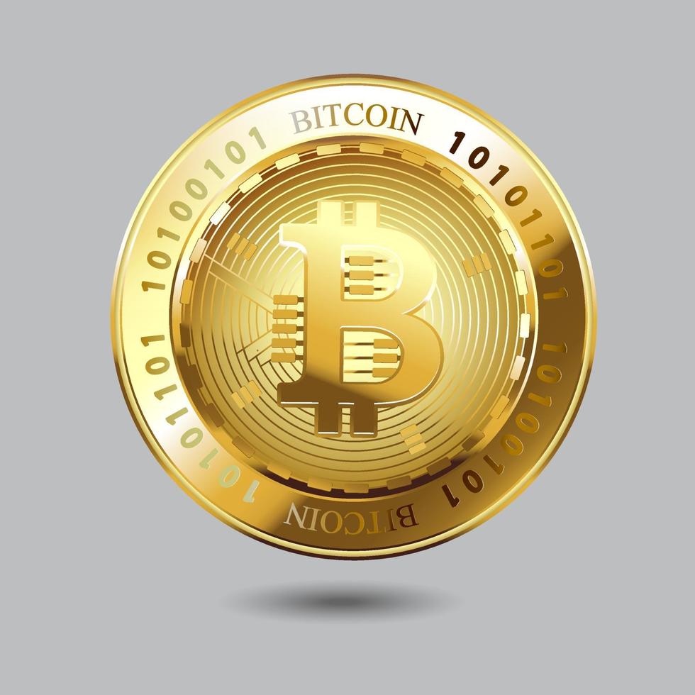 kryptovaluta bitcoin på isolerad bakgrund. vektor illustration