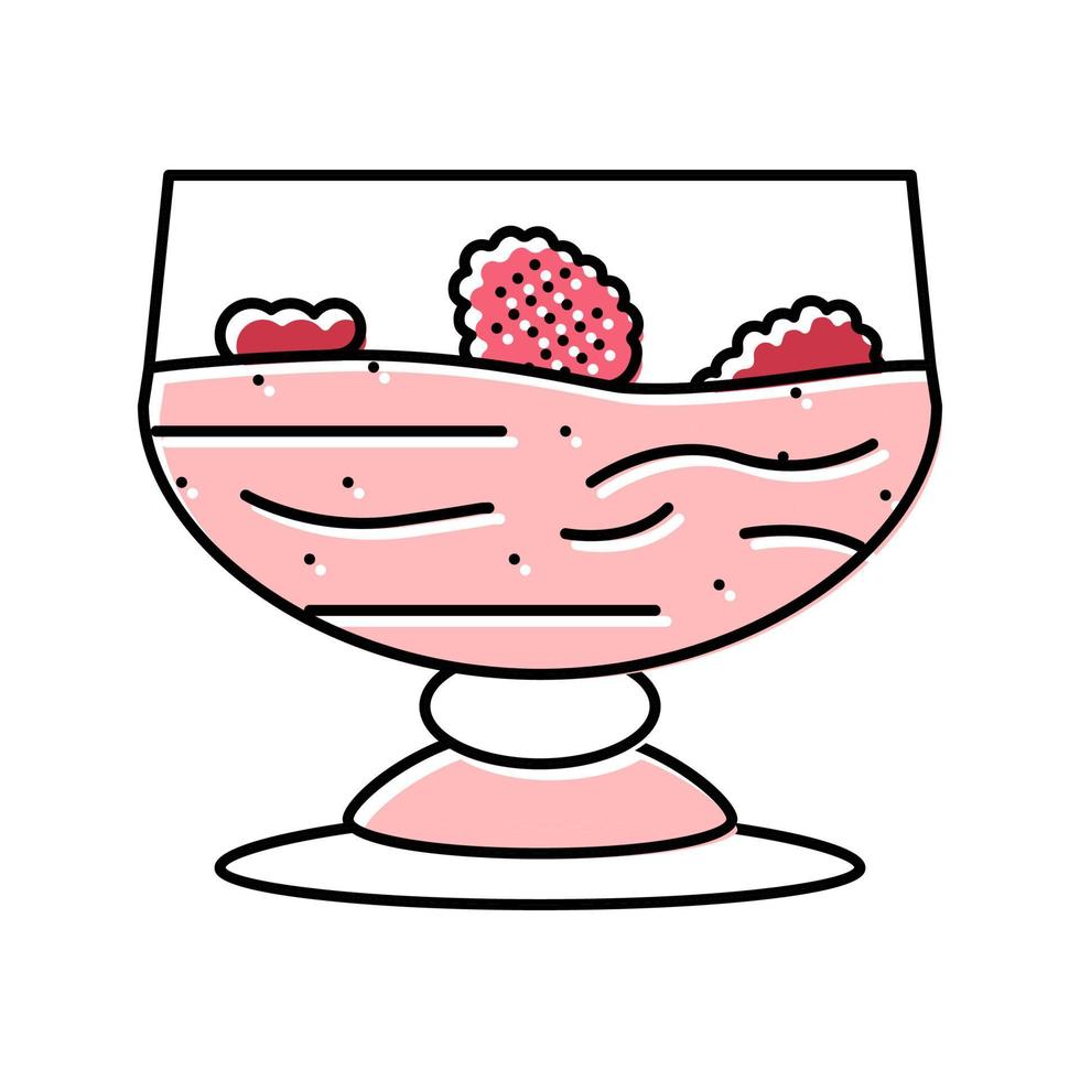 Dessert Himbeere Frucht Beere Farbe Symbol Vektor Illustration