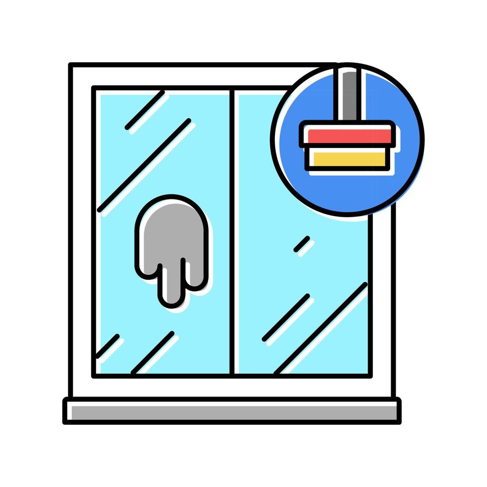fönsterputsning färg ikon vektor illustration