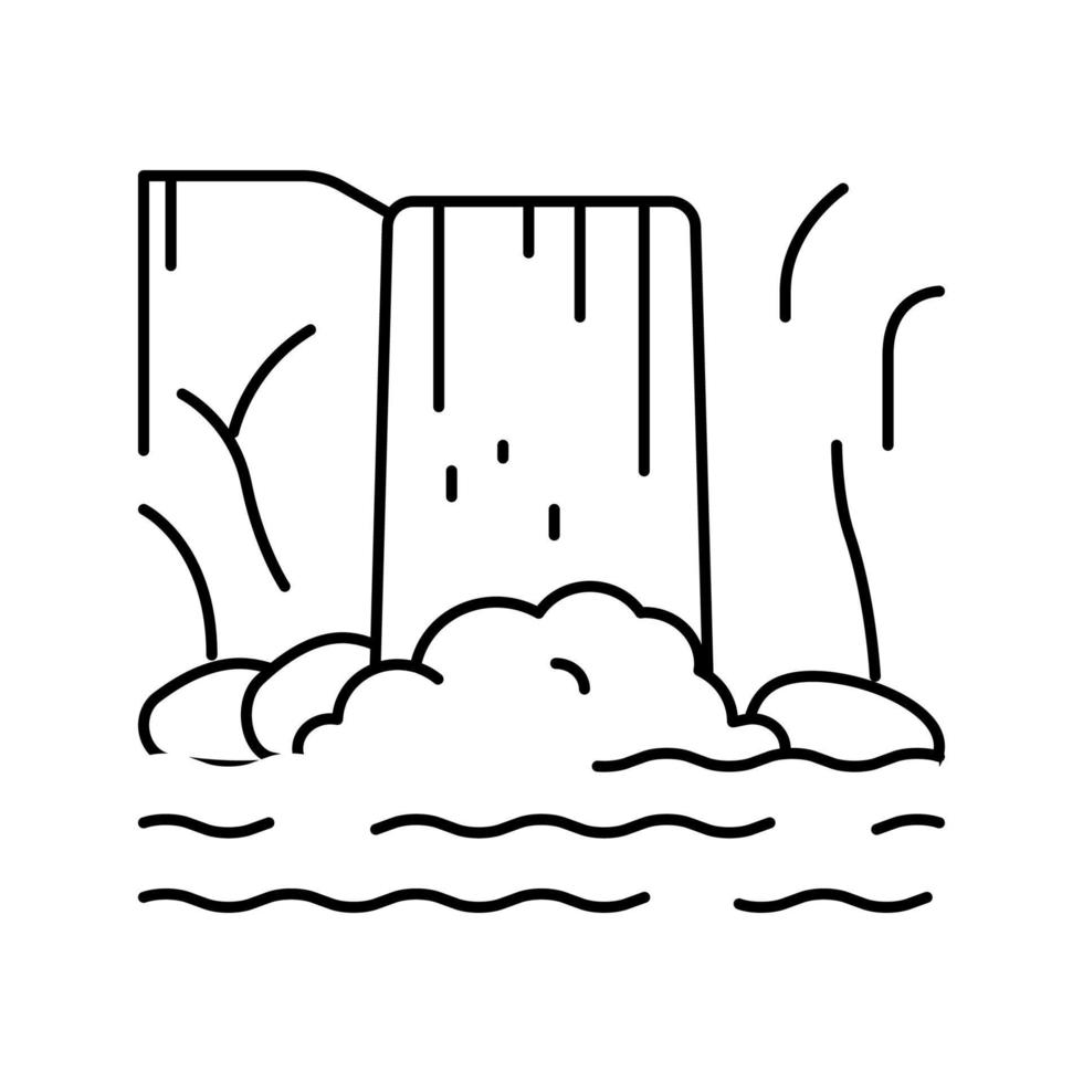 Wasserfall Wasserlinie Symbol Vektor Illustration