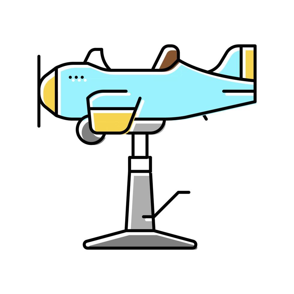 Kid Haarschnitt Stuhl Flugzeug Farbe Symbol Vektor Illustration