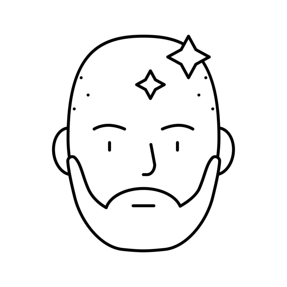 bärtiger Mann mit rasierter Kopflinie Symbol Vektor Illustration