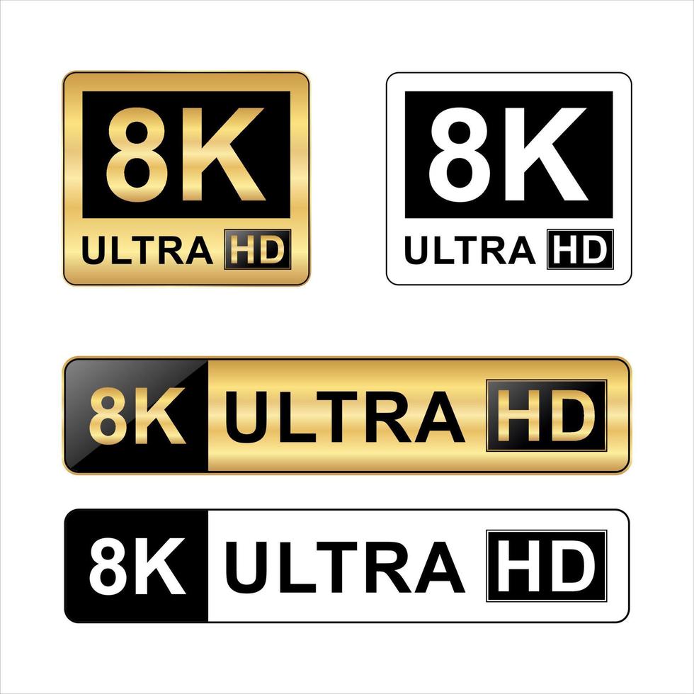 samling av hd och ultra hd ikoner vektor illustration