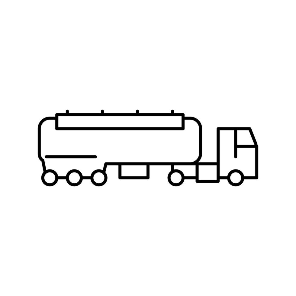 Kraftstoff, der LKW-Liniensymbol-Vektorillustration trägt vektor