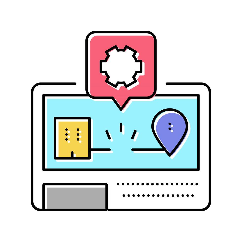 GPS-Navigationssystem Reparatur Farbsymbol Vektor Illustration