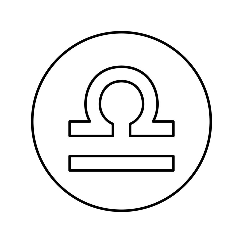 Waage Sternzeichen Linie Symbol Vektor Illustration