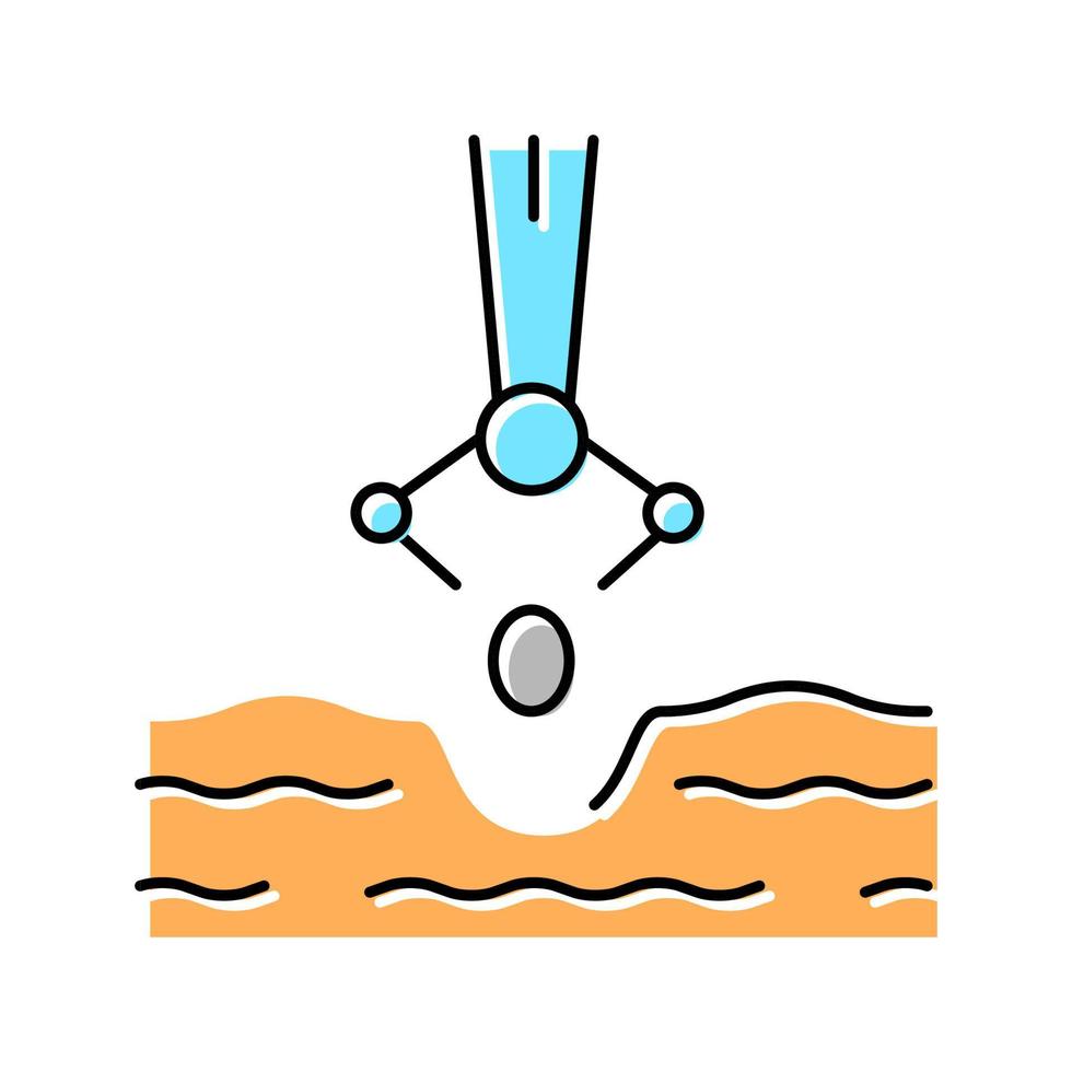 Mechanischer Roboter, der Farbsymbol-Vektorillustration sät vektor