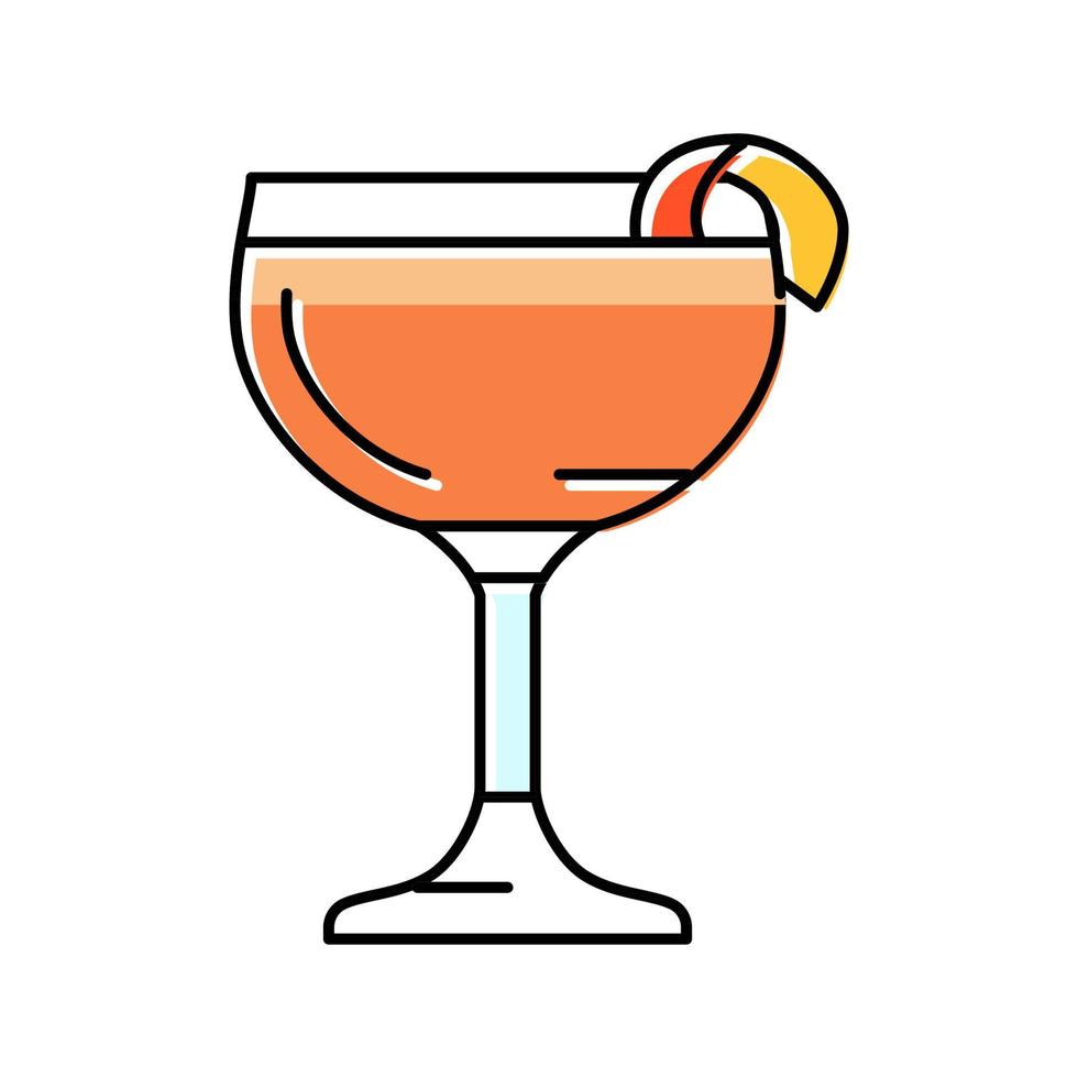 glas dryck sidvagn cocktail Färg ikon vektor illustration