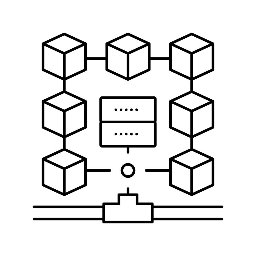 Abbildung des Symbols für die Datensystemlinie vektor