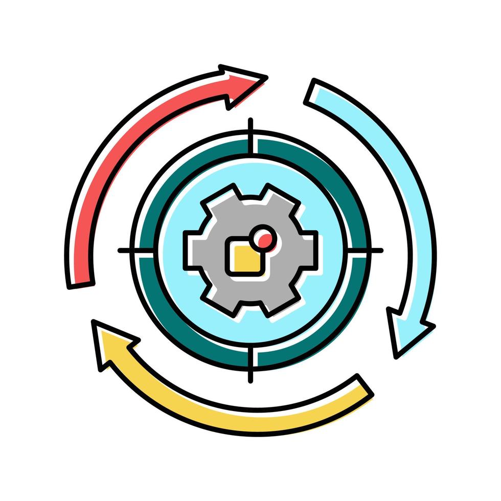 system arbetsprocess färg ikon vektorillustration vektor