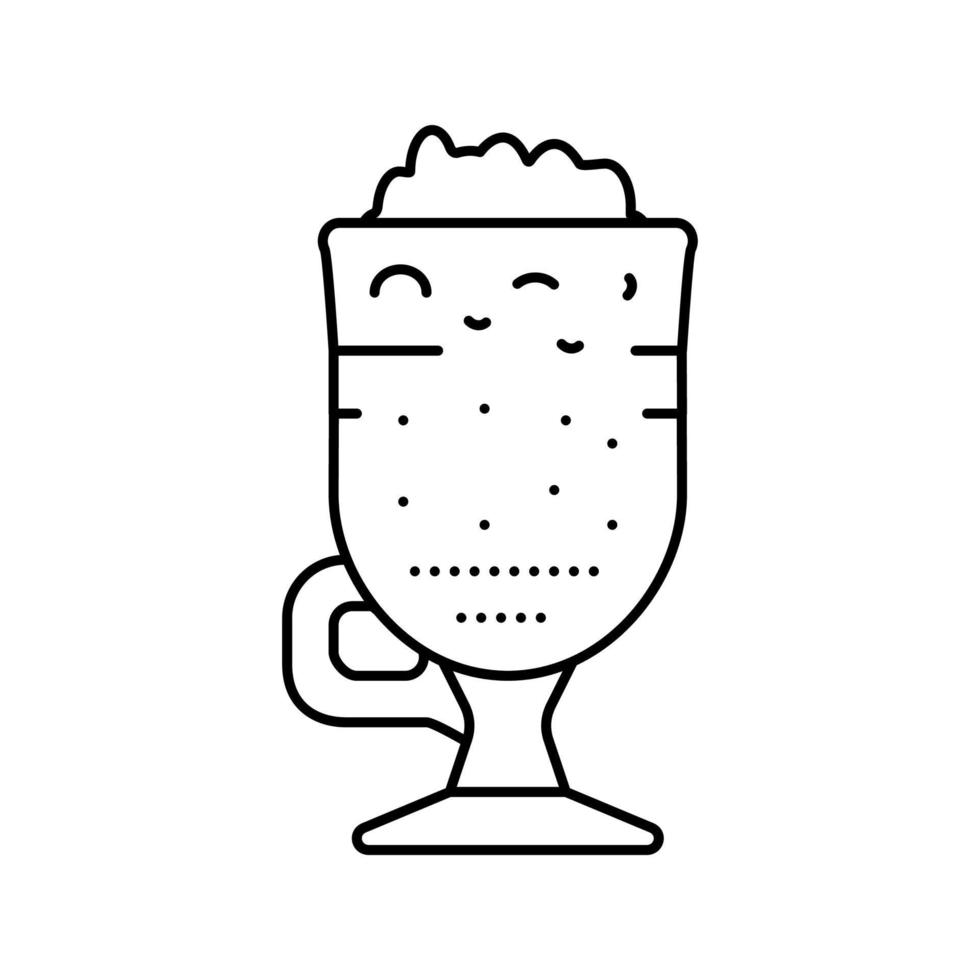 Irish Coffee Linie Symbol Vektor Illustration