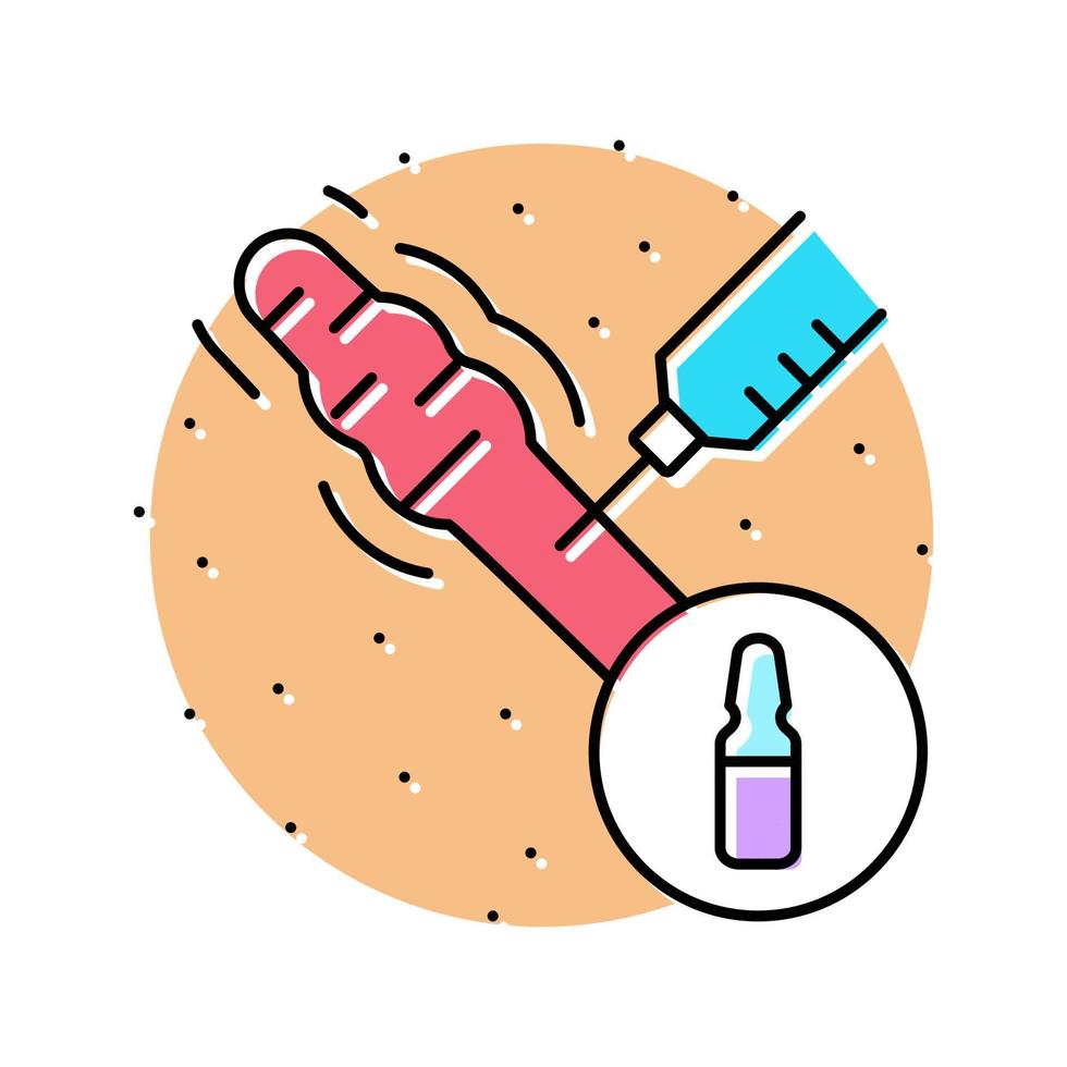 Injektion Narbenbehandlung Farbsymbol Vektor Illustration