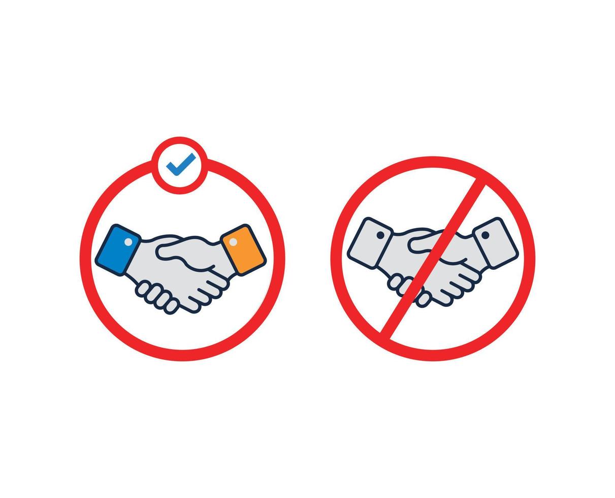 kein Deal kein Handshake-Symbol Zeichen Symbol Vektor
