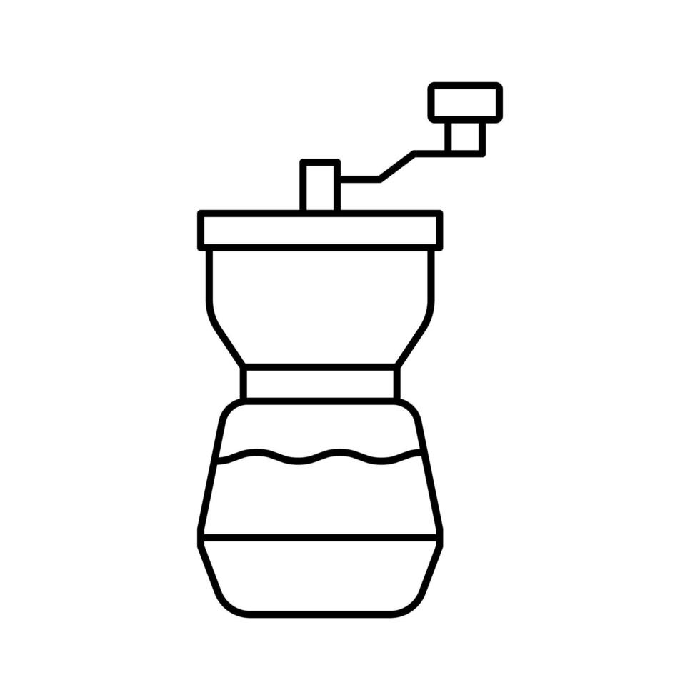 mühle kaffeemühle manuelle linie symbol vektor illustration