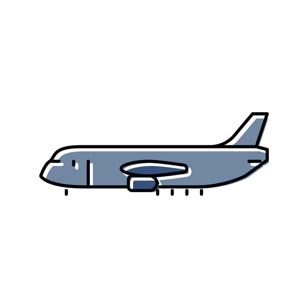 Frachtflugzeug Flugzeug Farbe Symbol Vektor Illustration