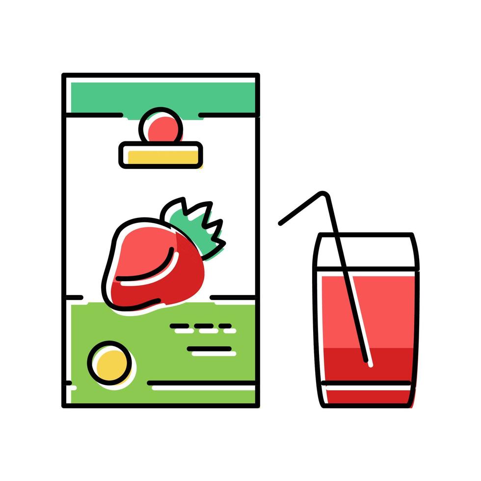 Erdbeersaft Farbe Symbol Vektor Illustration