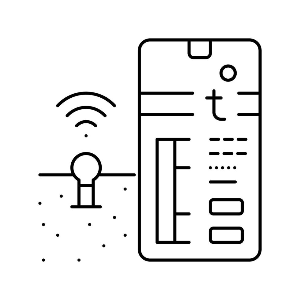 temperatur bodenkontrolle smart farm linie symbol vektor illustration