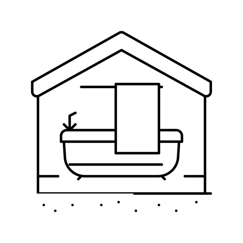 Badezimmer-Immobilien-Home-Line-Symbol-Vektor-Illustration vektor