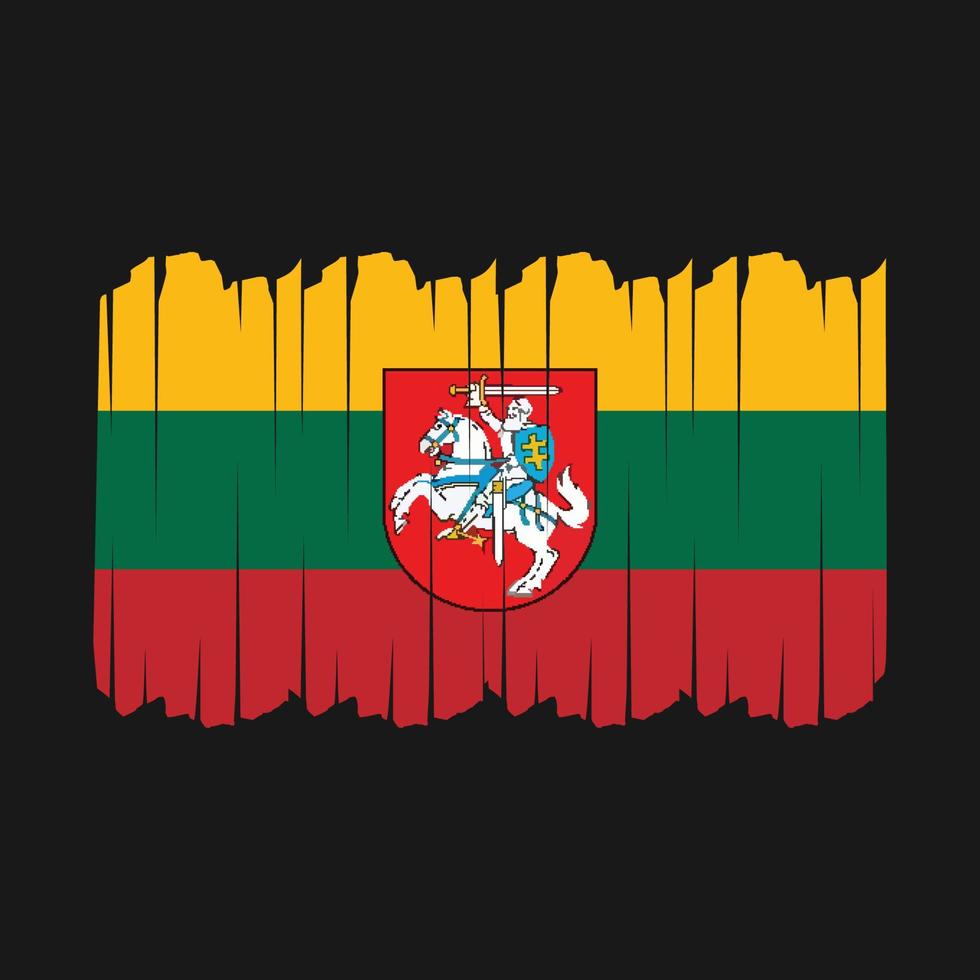 litauiska flaggan penseldrag vektor