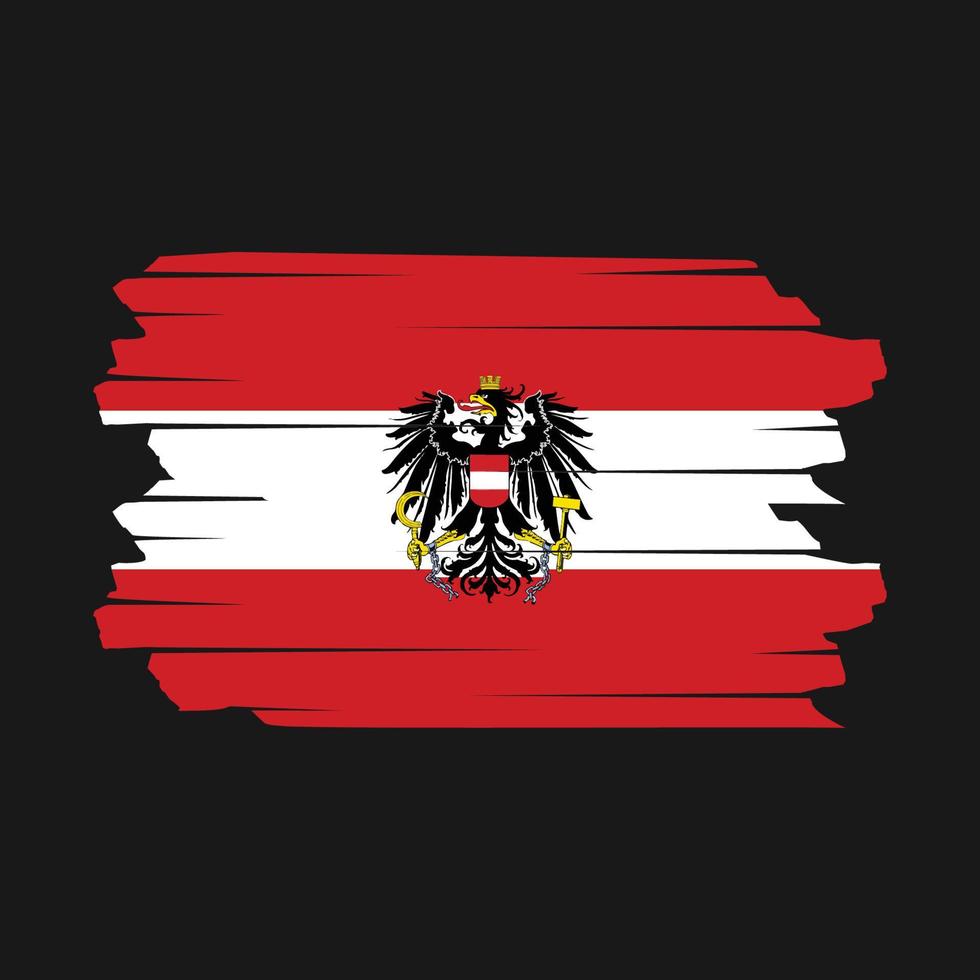 Pinselvektor mit österreichischer Flagge vektor