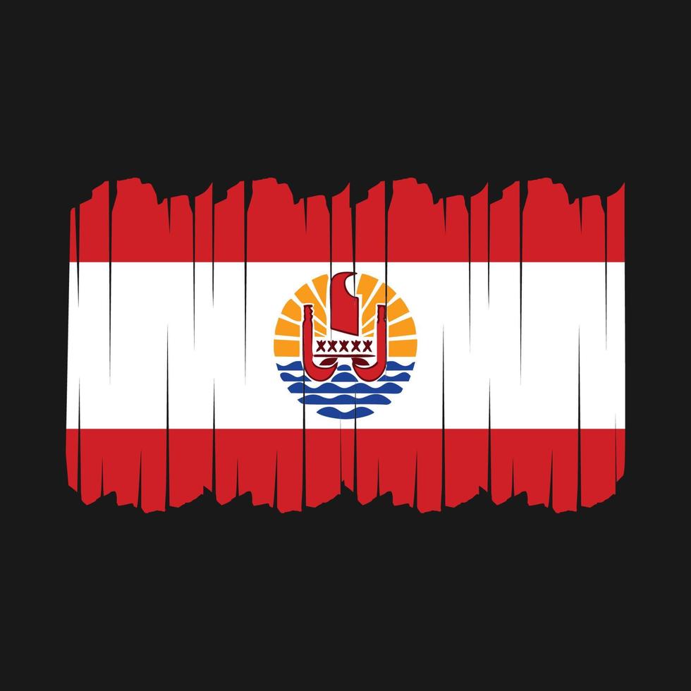 Pinselstriche mit französischer Polynesien-Flagge vektor