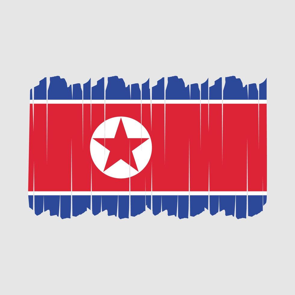 nordkoreas flagga penseldrag vektor