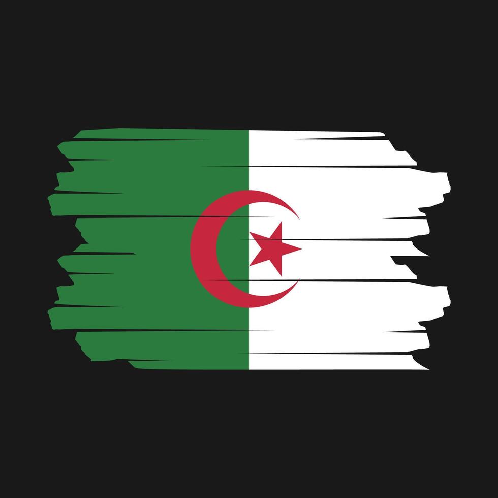 Pinselvektor mit algerischer Flagge vektor
