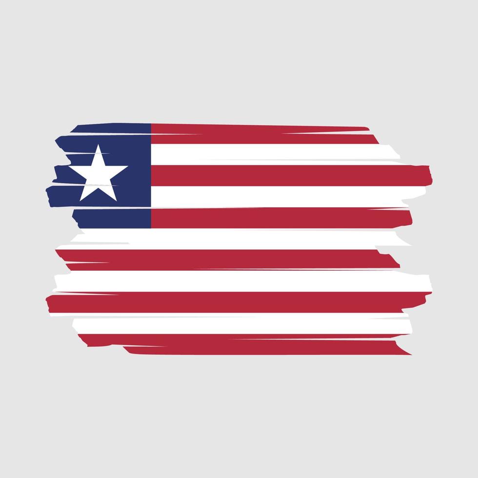 Liberia flagga borsta vektor