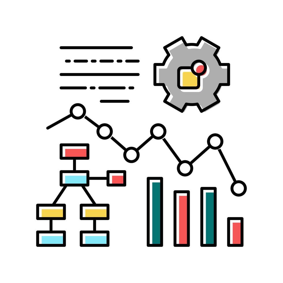 Planungsstrategie ERP Farbe Symbol Vektor Illustration