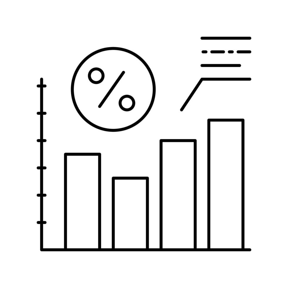 öka procent lån linje ikon vektor illustration