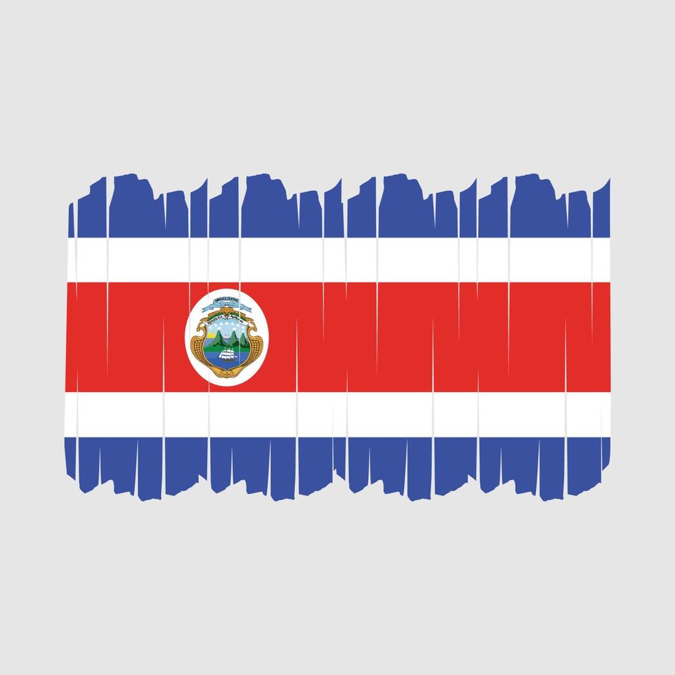 pinselstriche der costa rica-flagge vektor