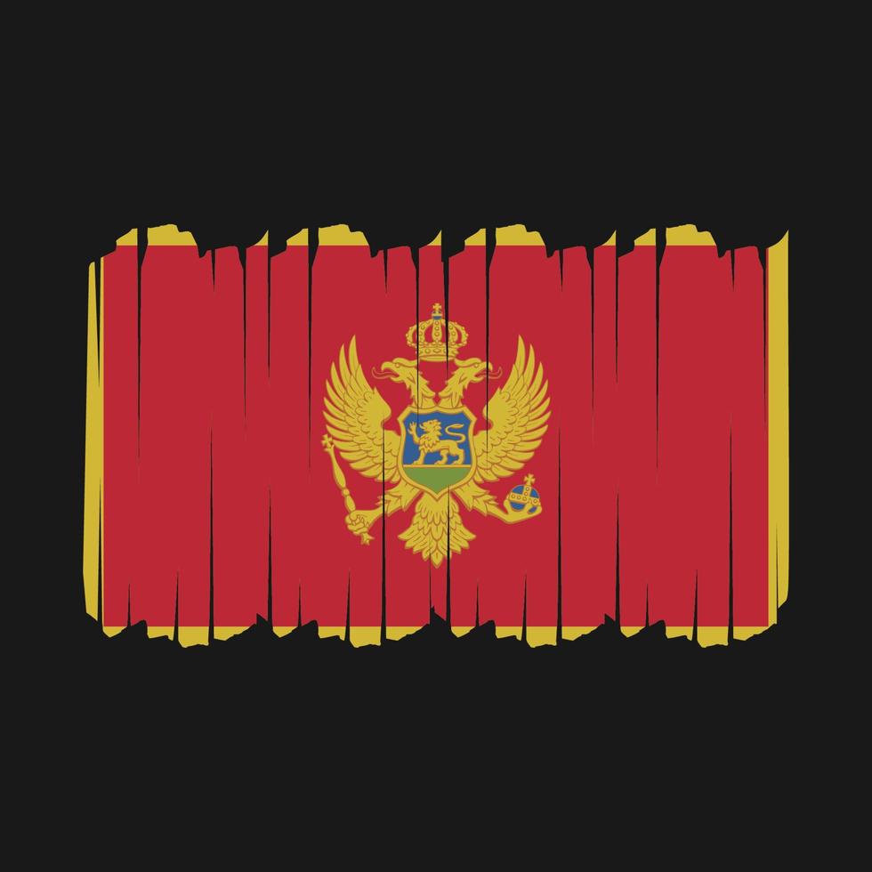 montenegro flagga penseldrag vektor
