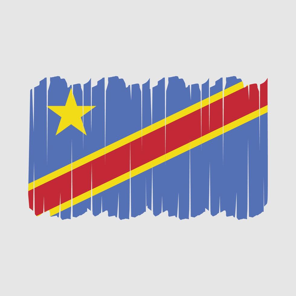 republik kongo flagga penseldrag vektor