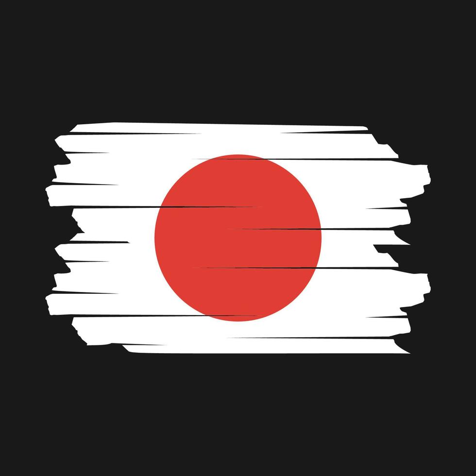 Pinselvektor mit japanischer Flagge vektor