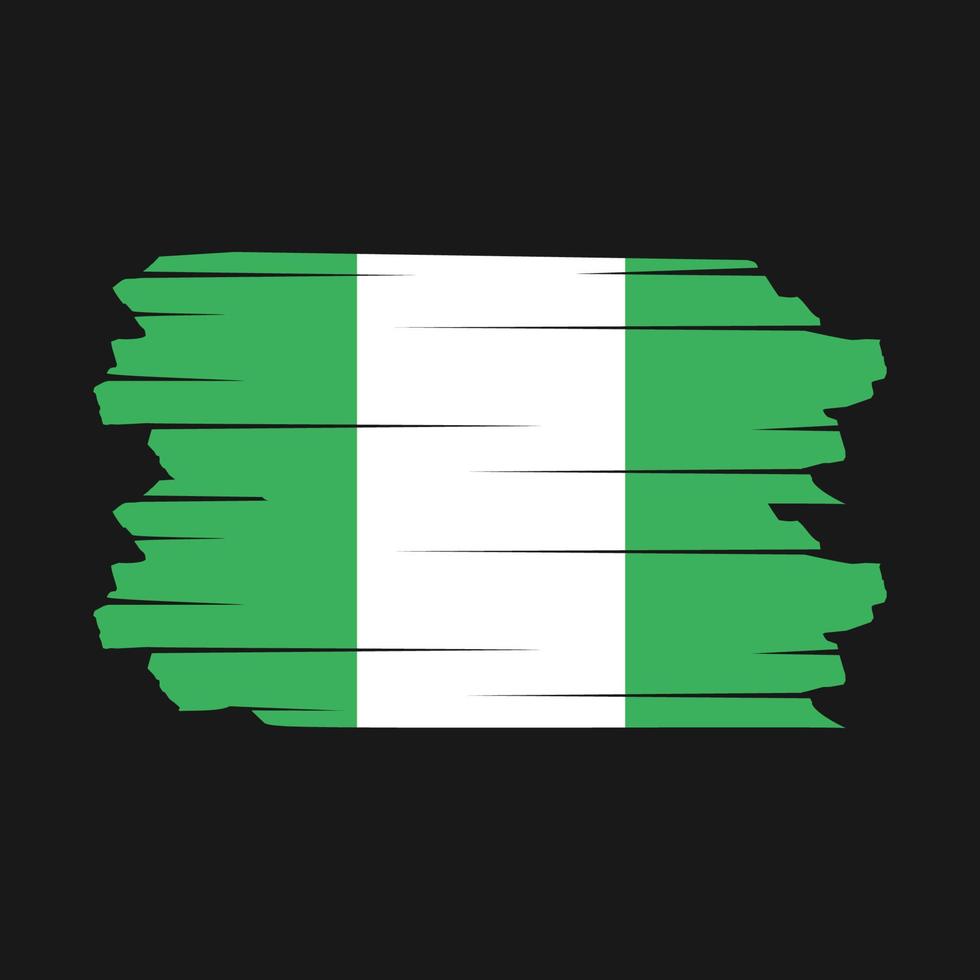 Pinselvektor mit nigerianischer Flagge vektor