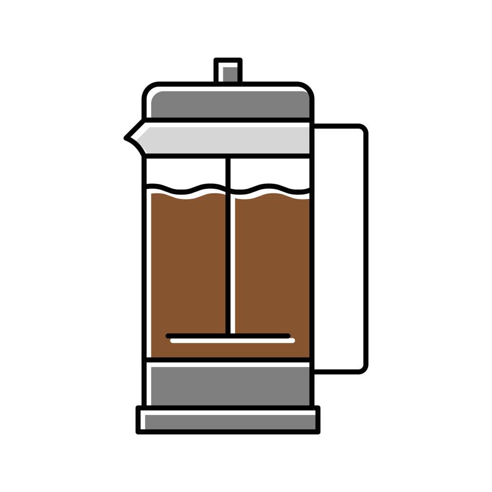 manuelle presse kaffee werkzeug farbe symbol vektor illustration