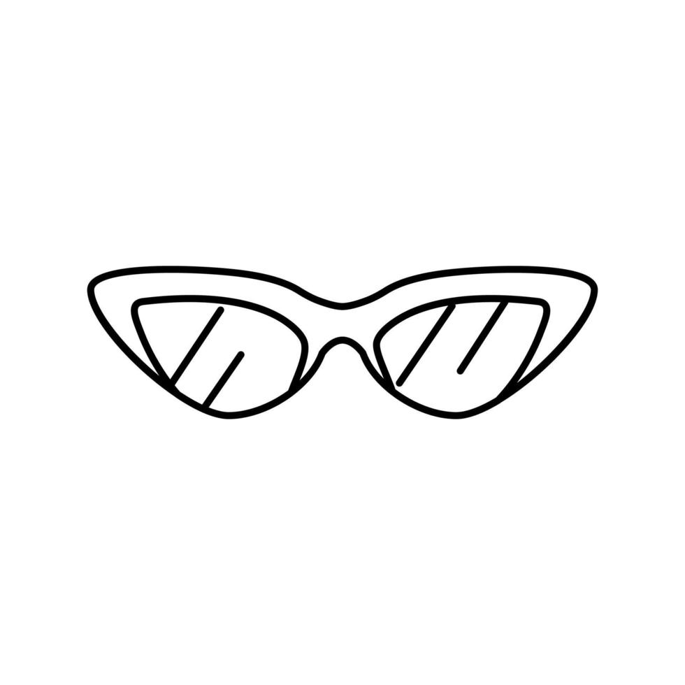 katt öga solglasögon ram linje ikon vektor illustration