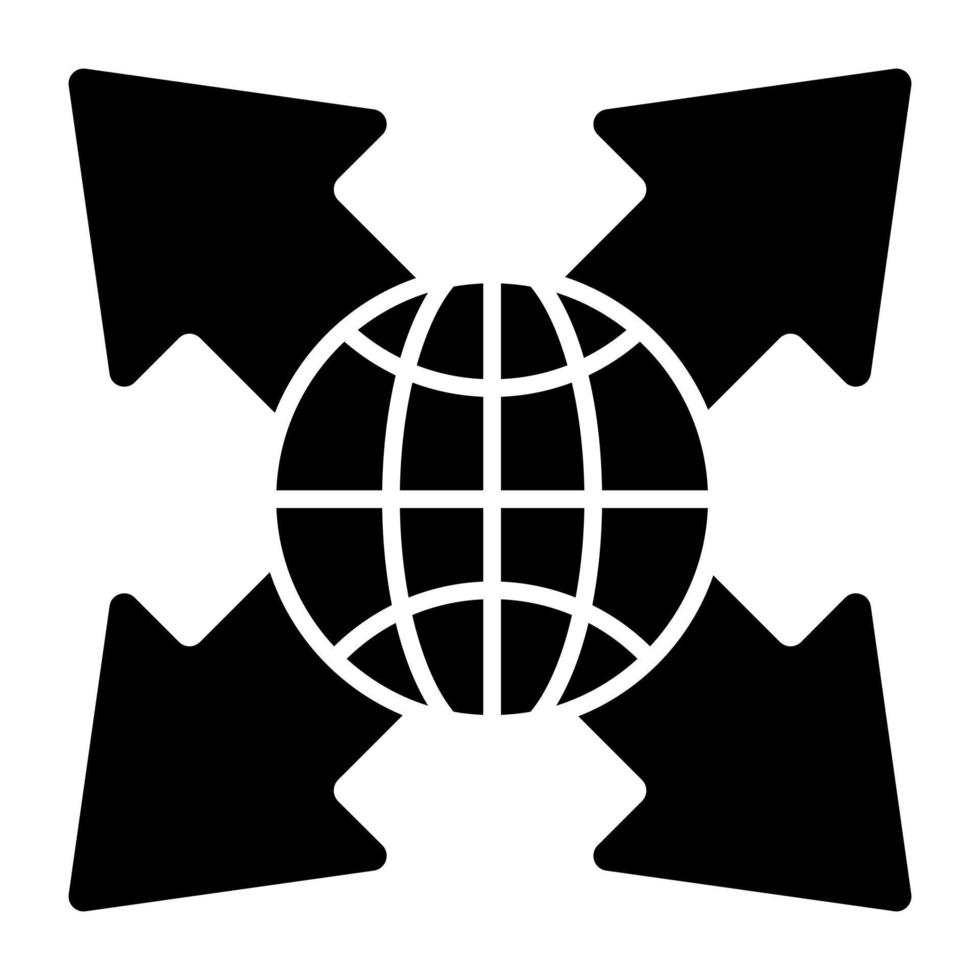 modern design ikon av global riktnings pilar vektor