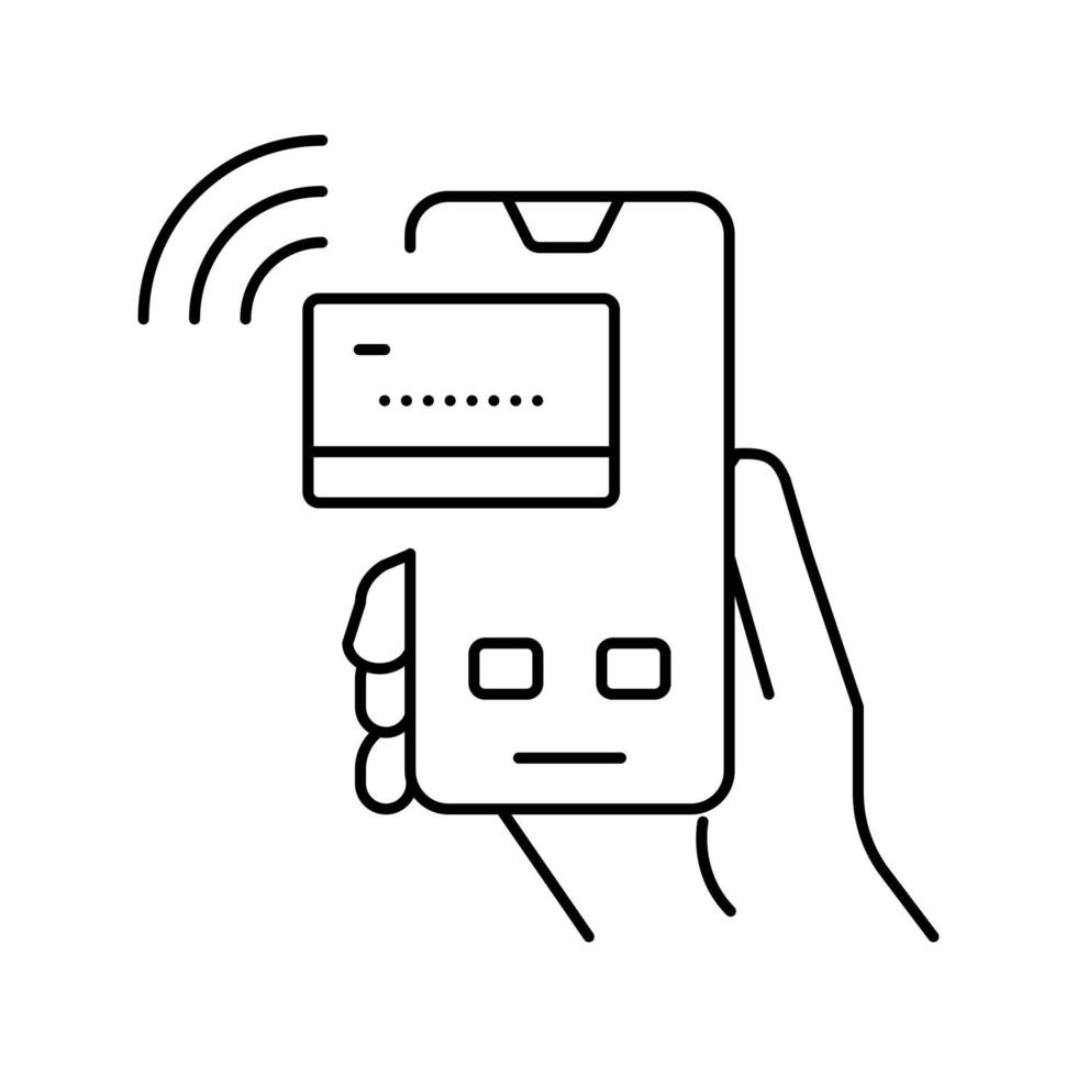 Pay Pass Karte Telefonleitung Symbol Vektor Illustration