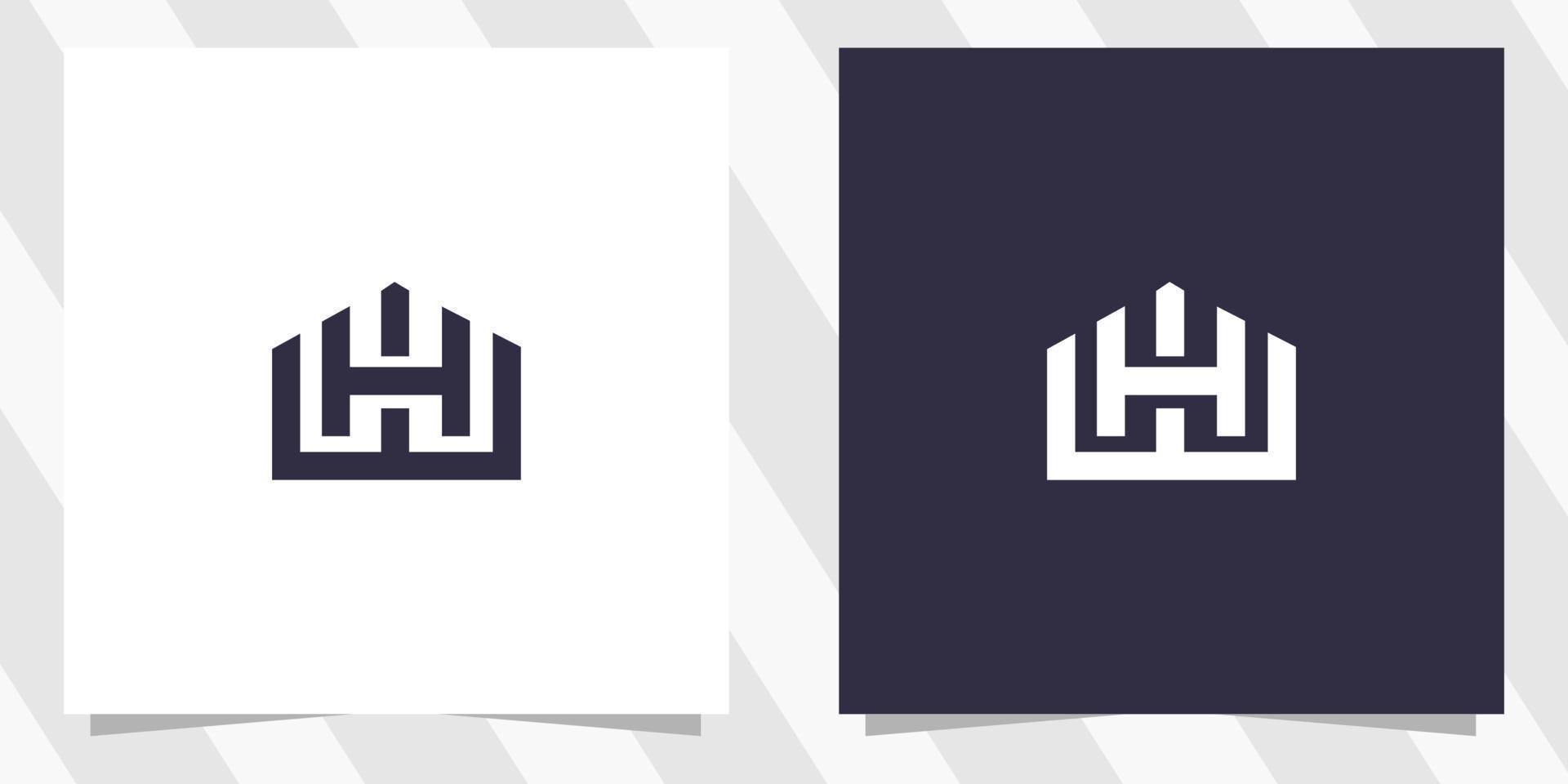 Buchstabe w hw Logo-Design vektor
