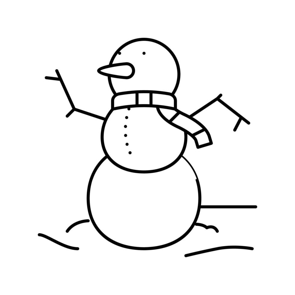 snöfall vinter- linje ikon vektor illustration