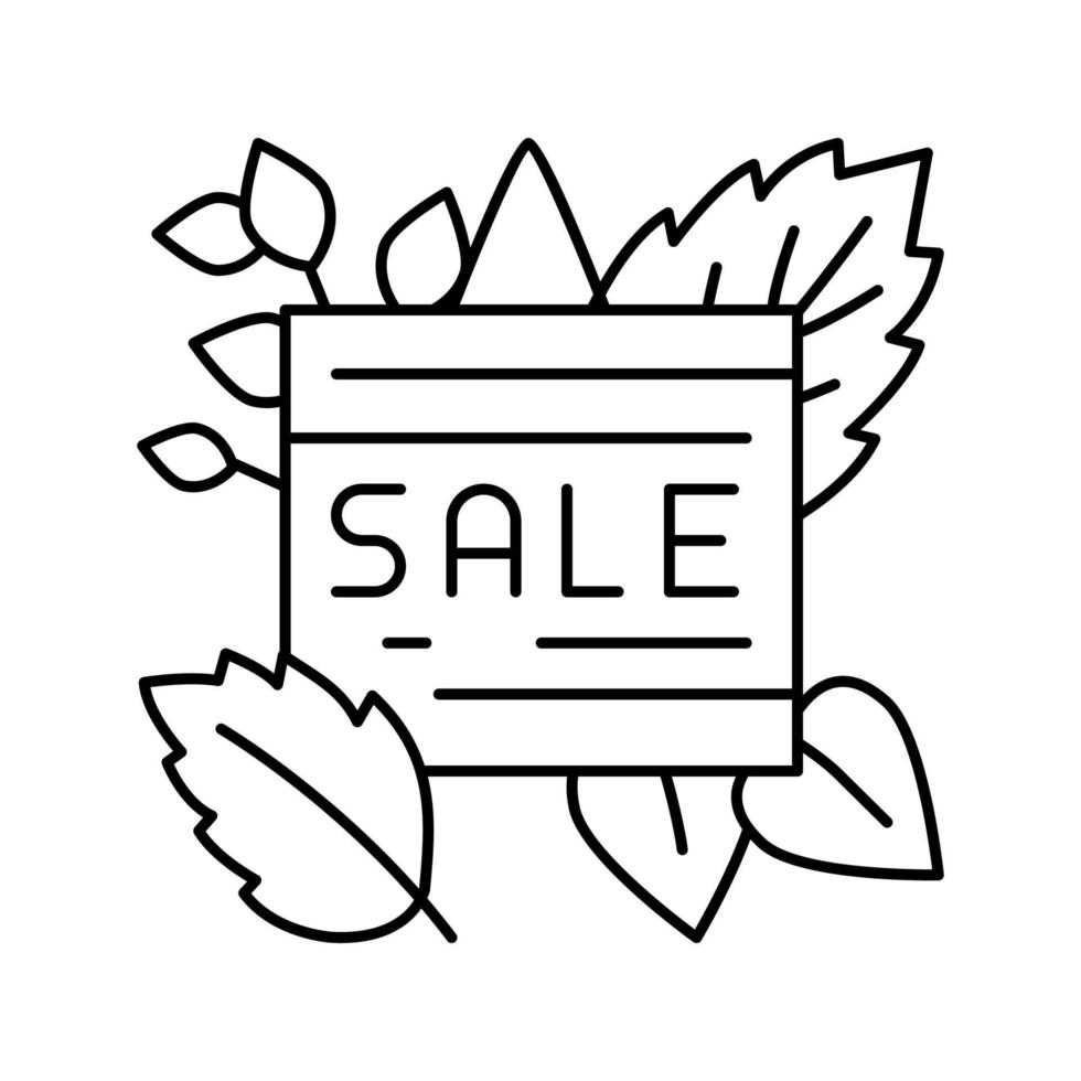 försäljning höst linje ikon vektor illustration
