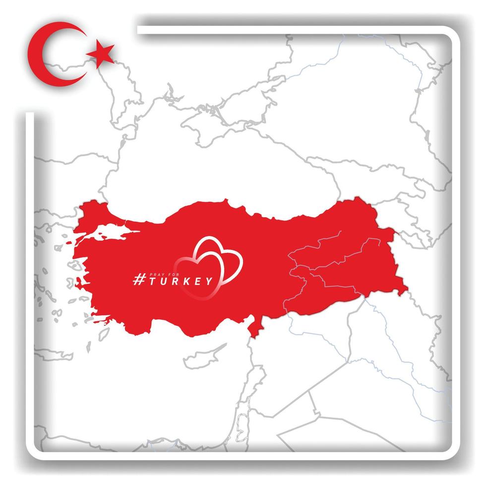 betet für die Türkei. Vektorillustration mit Text, der um Gebet bittet, weil ein starkes Erdbeben die Region der Türkei getroffen hat vektor