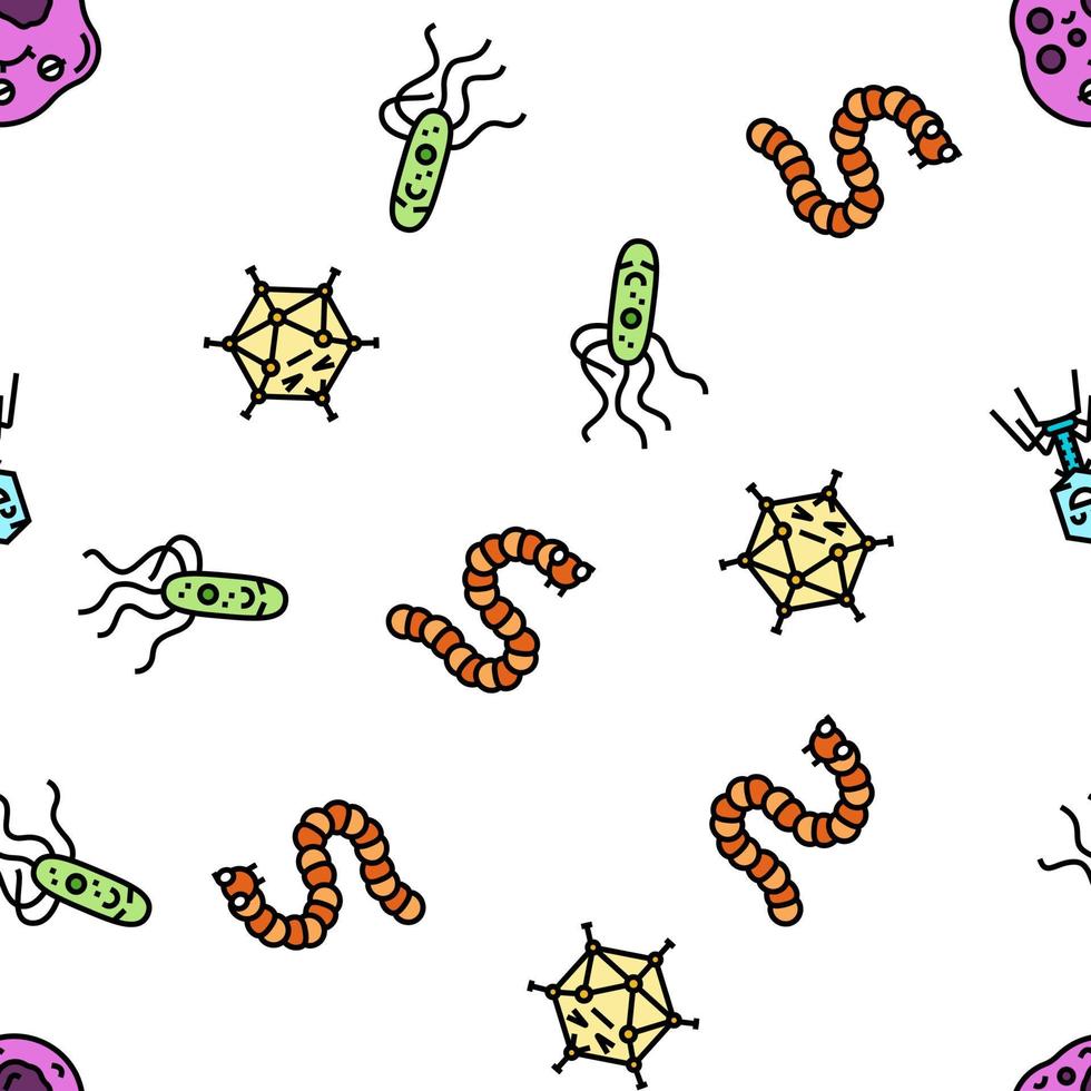 bakterie virus bakterie cell vektor sömlös mönster