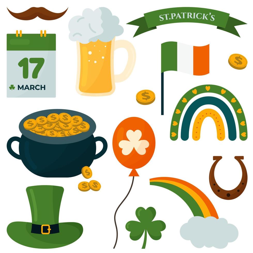 Clipart-Sammlung für Saint Patrick Day vektor