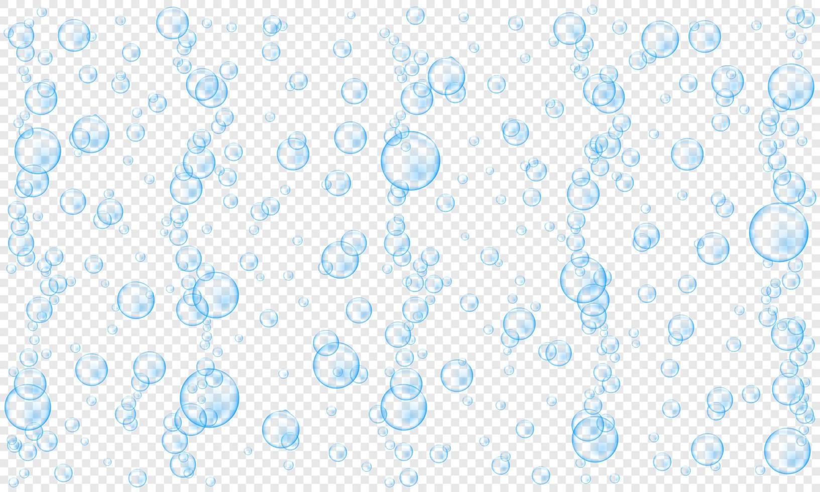 blå under vattnet gnistrande bubblor. vatten ström i hav eller akvarium. brusande kolsyrad dryck textur vektor