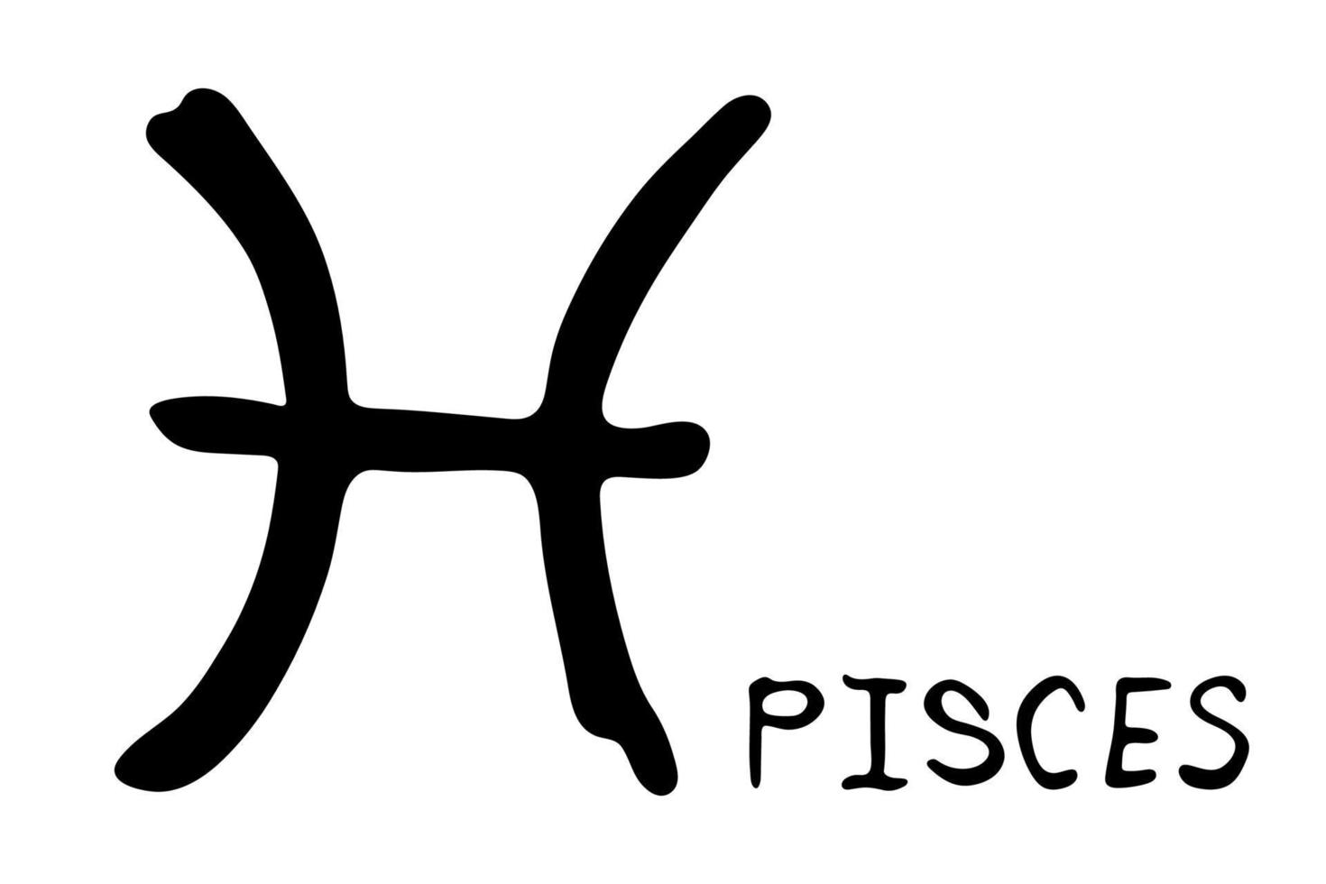 hand dragen pisces zodiaken tecken esoterisk symbol klotter astrologi ClipArt element för design vektor